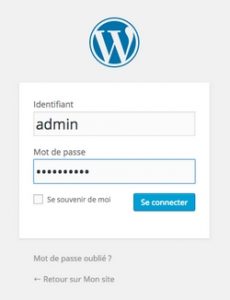 wordpress connexion a l'administration du site