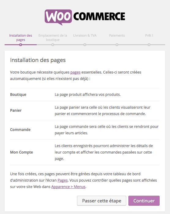 creer site woocommerce assistant pages 